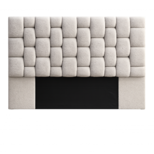 Urban Grid Plush Headboard Bed