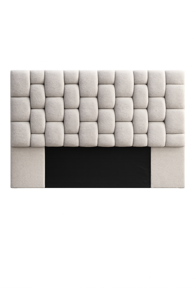 Urban Grid Plush Headboard Bed